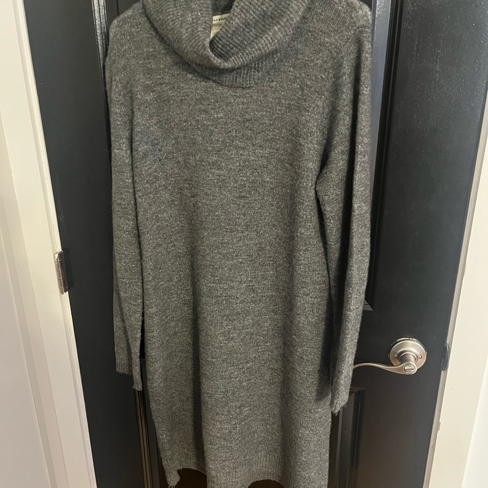 Max Studio Charcoal Cowl Neck Sweater Dress